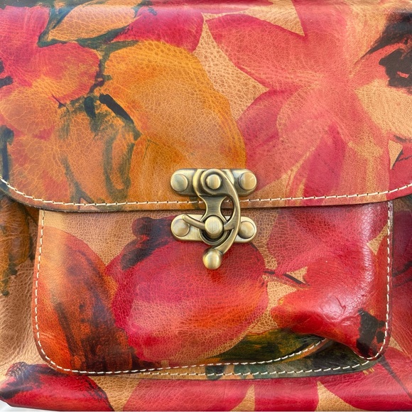 Patricia Nash Leather Leandra Flap Crossbody Multi Floral Spring - Picture 7 of 15